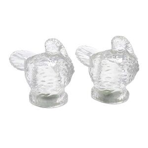 Shannon Clear 24% Crystal Decorative Thanksgiving Turkey Salt Pepper Shaker Set